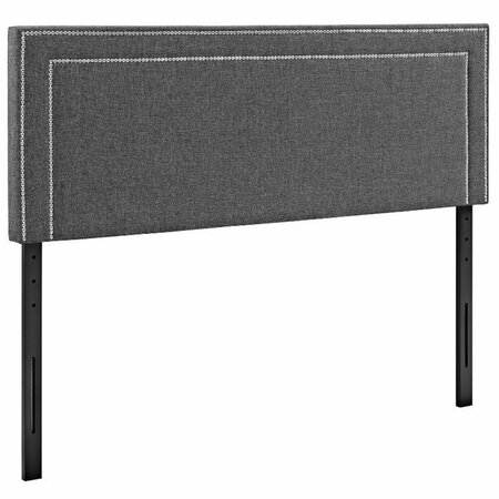 MODWAY FURNITURE Jessamine Queen Fabric Headboard, Gray MOD-5378-GRY